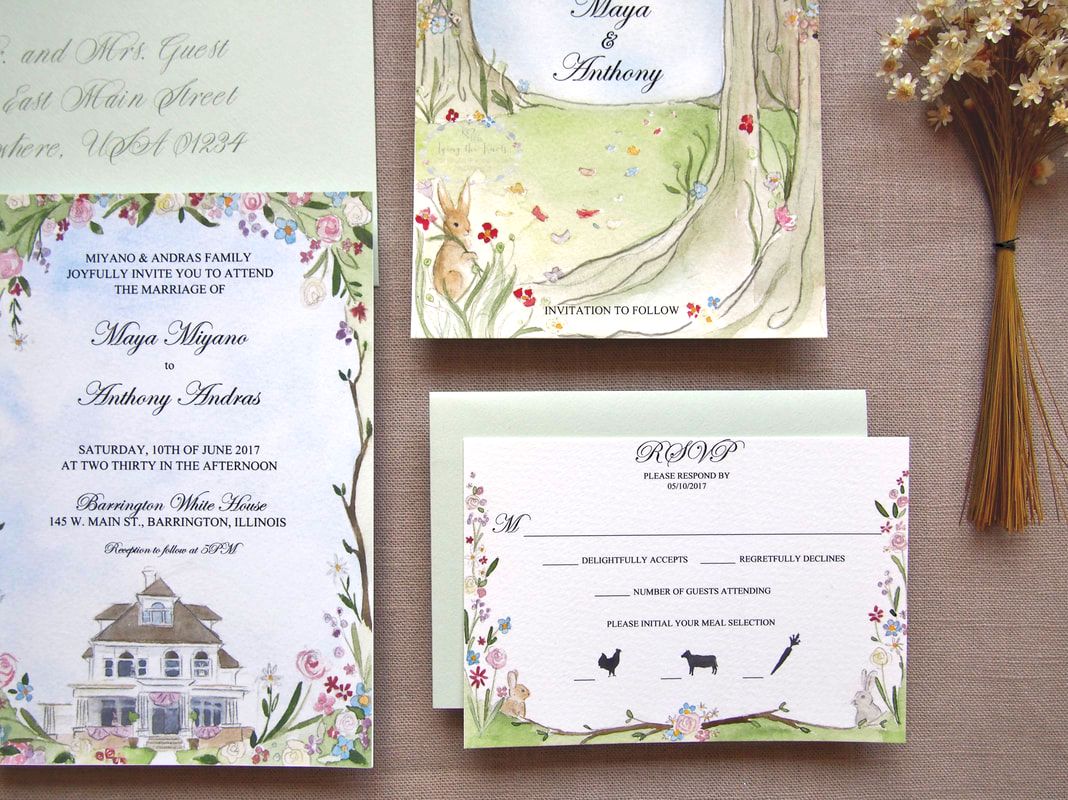 Barrington White House wedding invitations