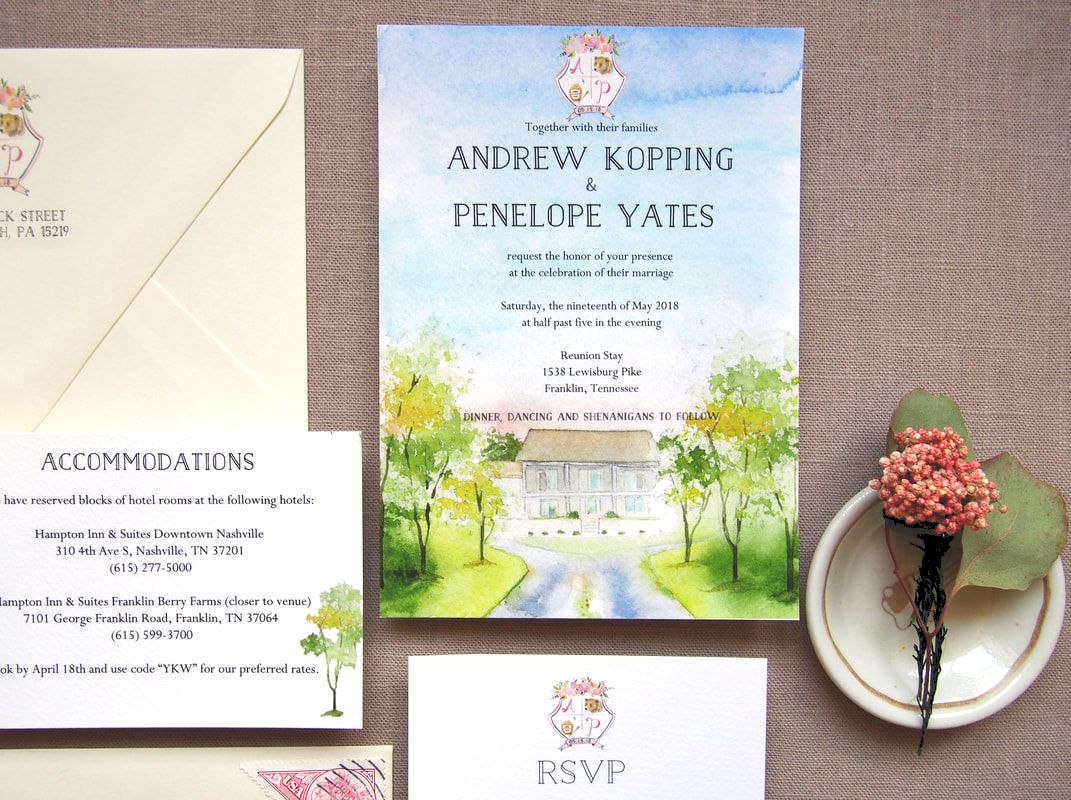 Watercolor Wedding invitations