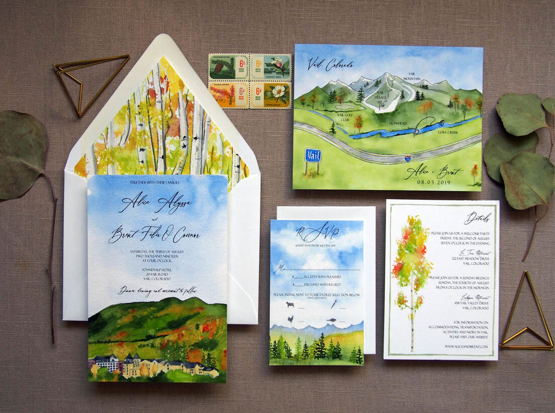 Vail Colorado Wedding invitations