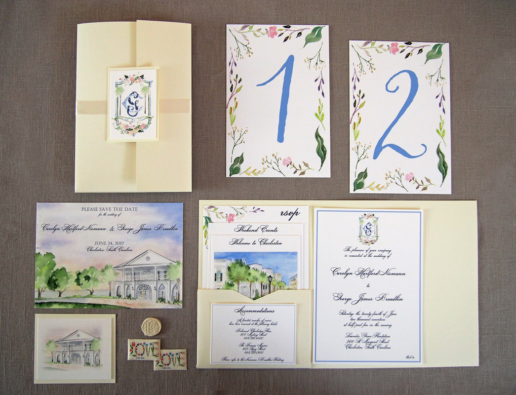 Lowndes Grove wedding invitations