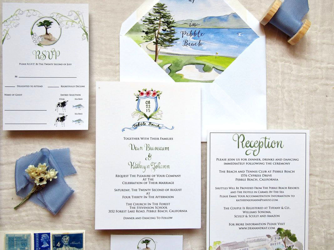 Pebble Beach wedding invitations