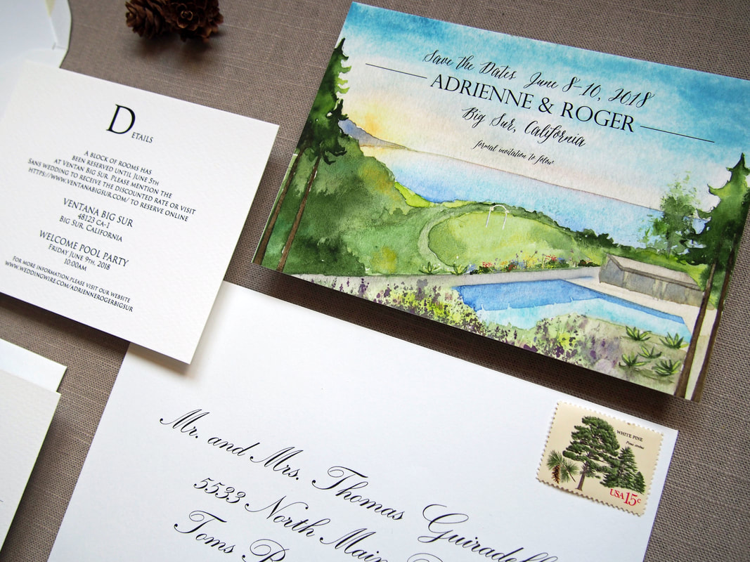 Big Sur Custom Wedding Invitations