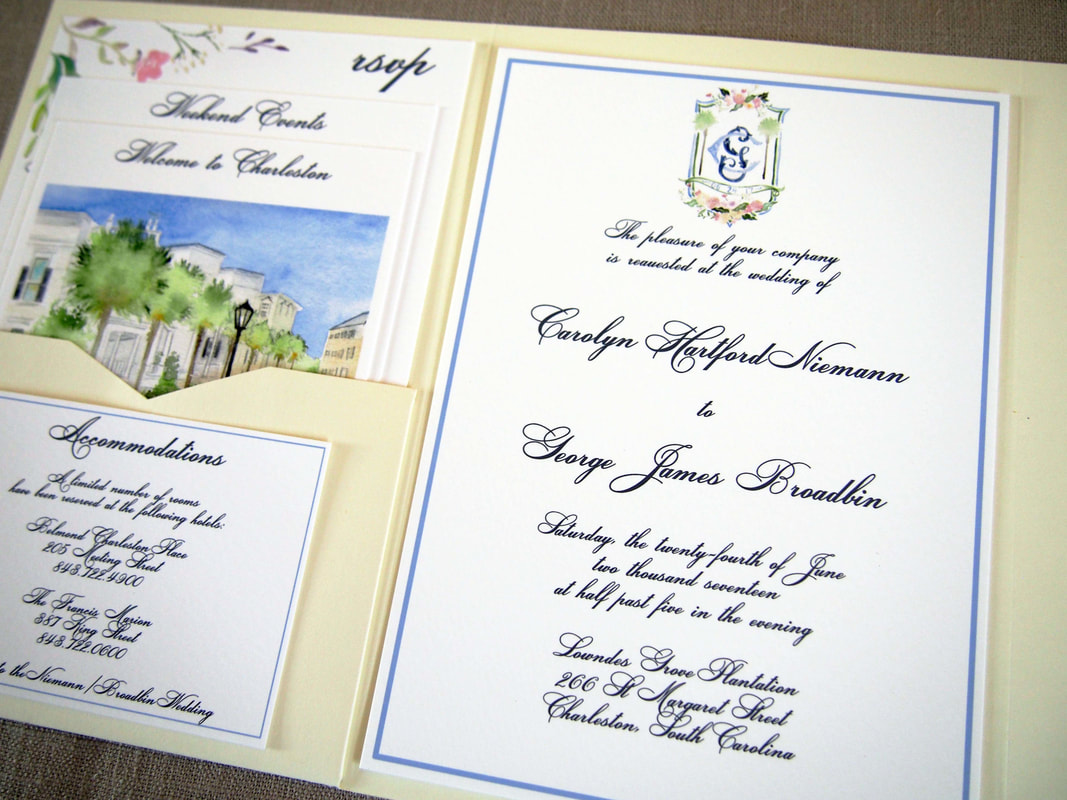Charleston Wedding invitation set