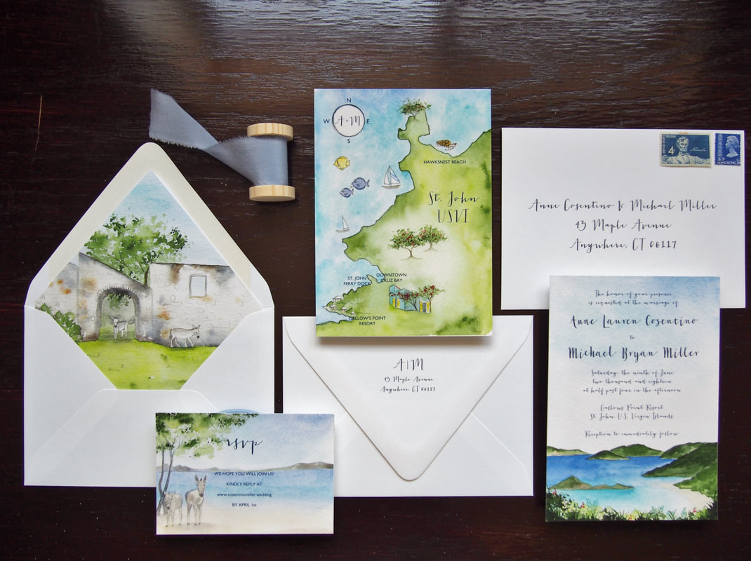 St. john US Virgin Islands Wedding Invitations